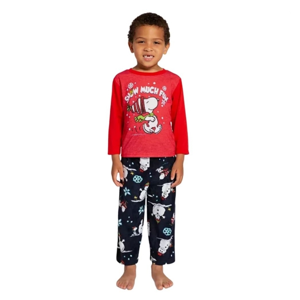 Peanuts Holiday Pajama Set Kids 2 Piece Snoopy